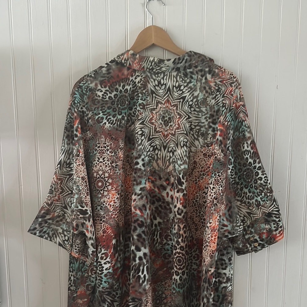 Chico’s Oversized Multicolor Tunic Top GUC sz 16 - Picture 10 of 14